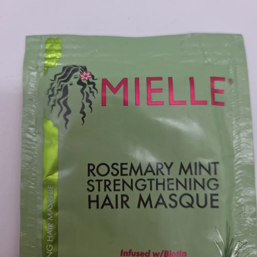 Lot Of 7 MIELLE Rosemary Mint Biotin Strengthening Hair Mask Single 1.75 oz Pack
